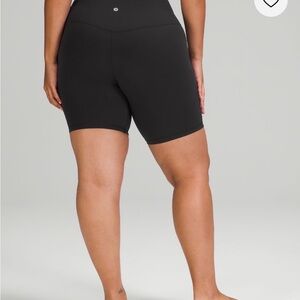 Never worn lululemon align 8 inch black shorts